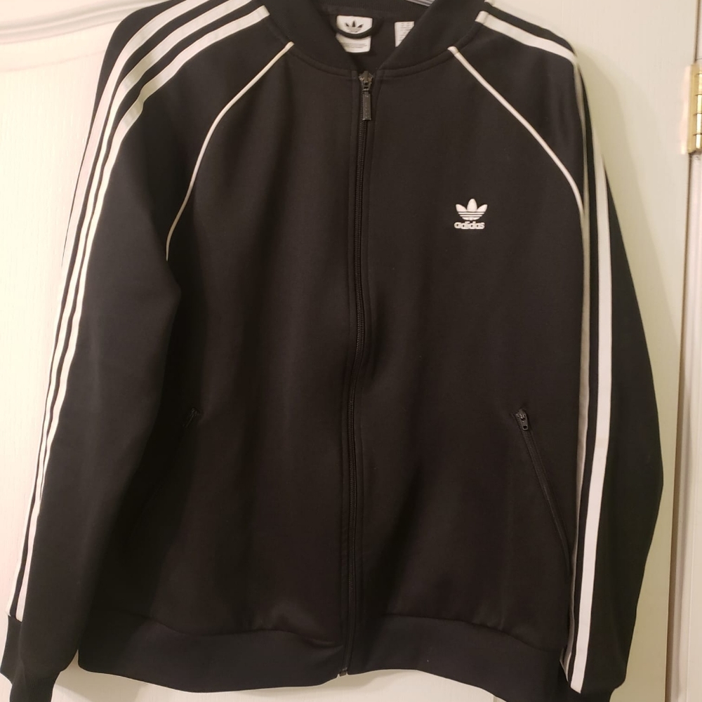 Adidas jacket size black and white